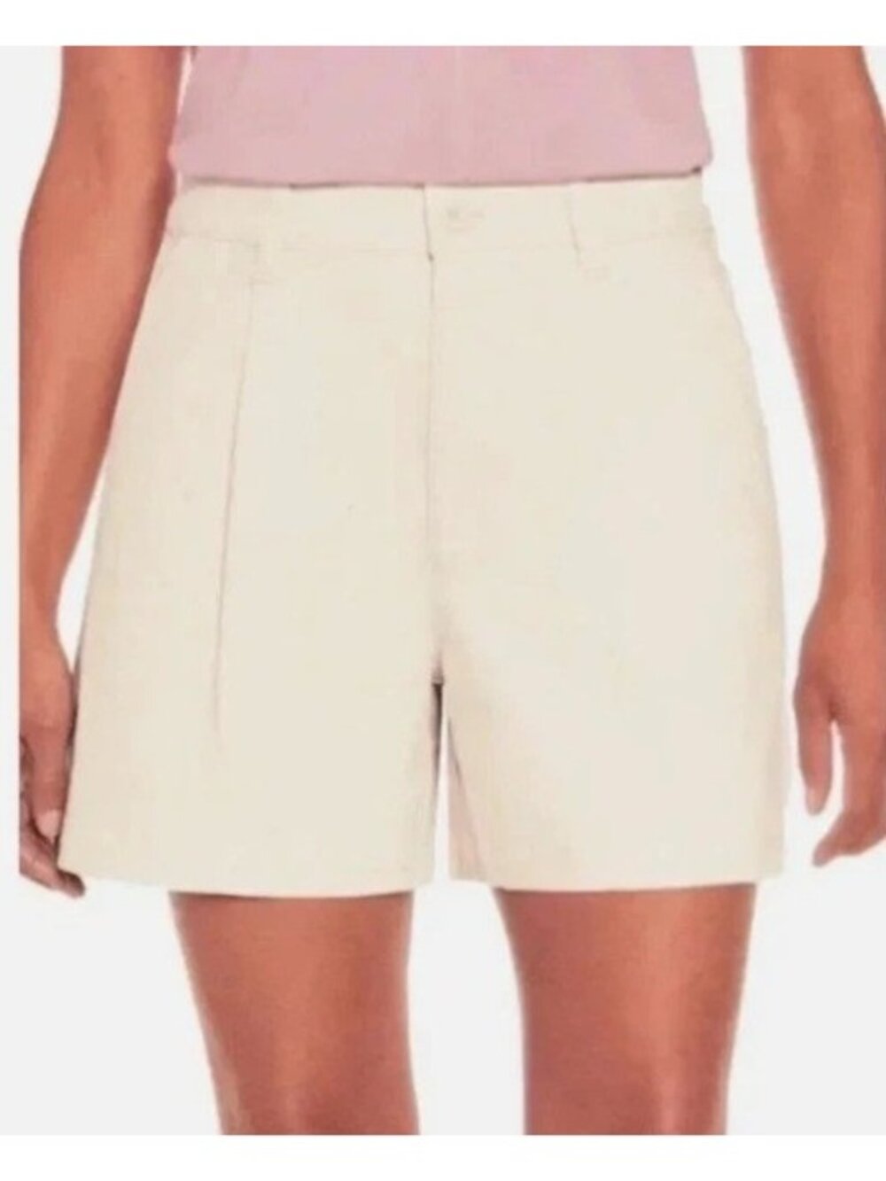 NWT Banana Republic Women's 14 Beige Tan Pleat Front Chino Shorts 5.5" Inseam - Picture 3 of 11
